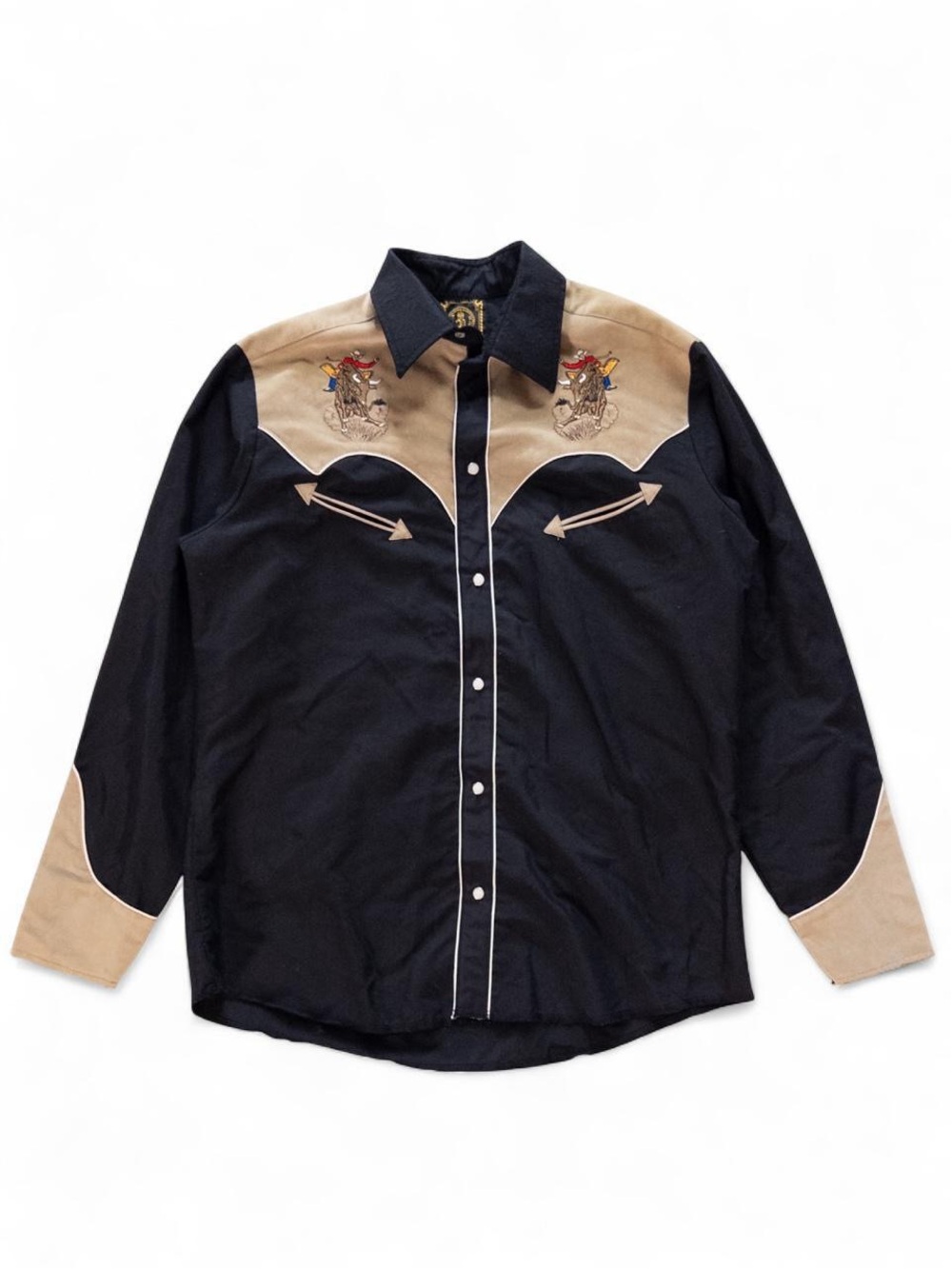 Vintage Espuela de Oro Western Pearl Snap Shirt Men’s Size M/38 Bull Rider
